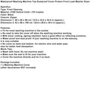 Vedenpitävä pesukoneen kansi, pölytiivis kansi, suojaa edestä täytettävää pesukonetta