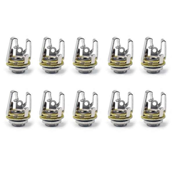 10 STK 3,5 mm Stereo Female Jack Socket Panelmontert Loddemetall for hodetelefoner