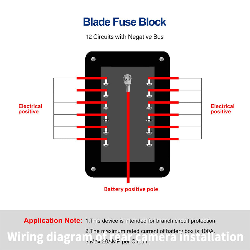 6-Wege/12-Wege Flachsicherungskasten Blockhalter ATO ATC für Auto Marine Boot wasserdicht