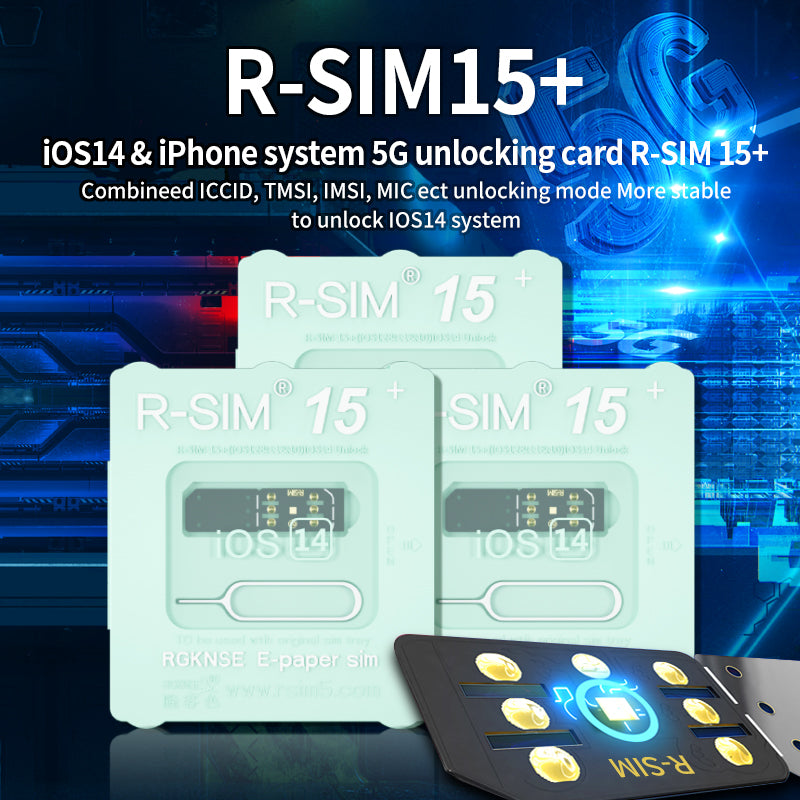 Atualize o cartão de desbloqueio RSIM-15+ 15 Nano para iPhone 13 Pro 12 Pro Max X Max 8 iOS15 