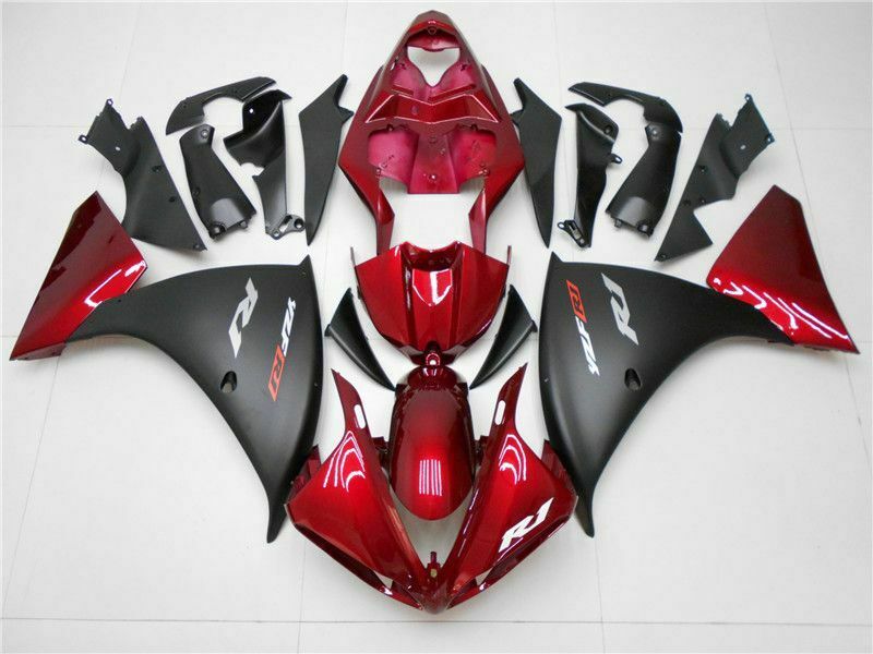 Spritzguss-ABS-Verkleidung aus Kunststoff, passend für Yamaha YZF R1 2009–2011, Rot, Schwarz, generisch