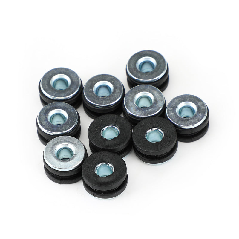 NEU 10 PCS M6 Motorrad -Seitenplatte Rubber / TROMET BOLTSKIT FIT FÜR KAWASAKI