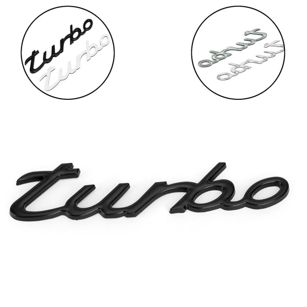 3D Bildekalplätering Metal Turbo Logo Emblem Badge Svart