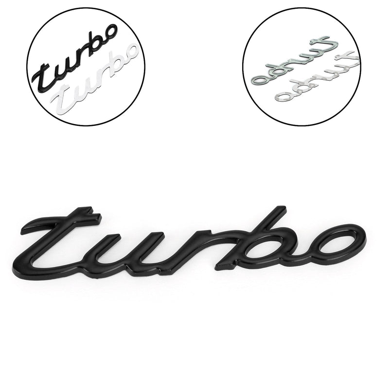 3D-autotarrapinnoite metalli Turbo Logo Tunnusmerkki Musta