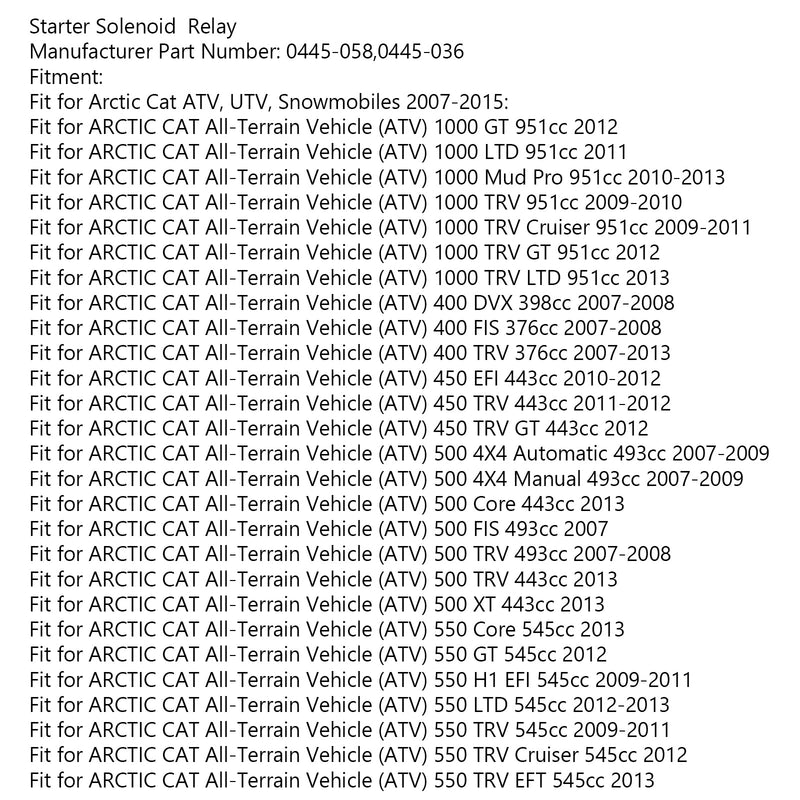 Novo interruptor de relé solenóide de partida para arctic cat 1000 400 450 500 550 650 700