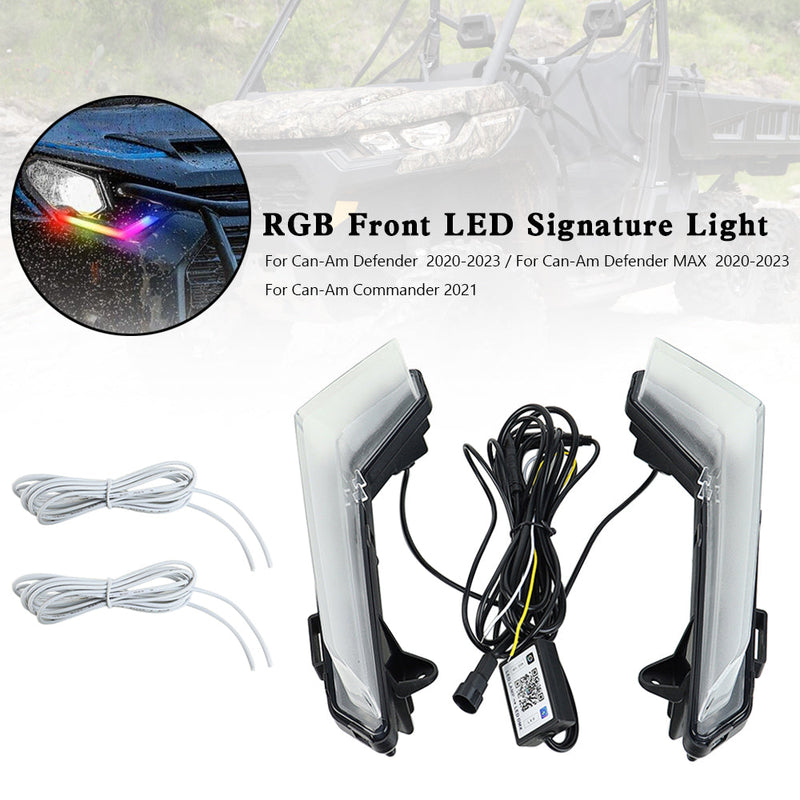 Luz frontal de assinatura LED RGB para Can-Am Commander Defender Max 2020-2023