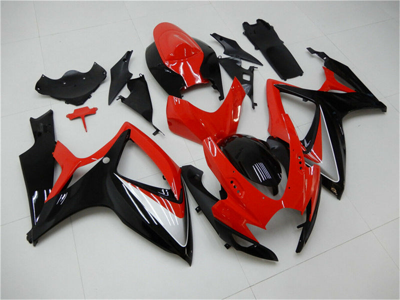 Verkleidung Suzuki GSXR600/750 2006-2007 Einspritz-Kunststoff-Kit Rot Schwarz Generisch