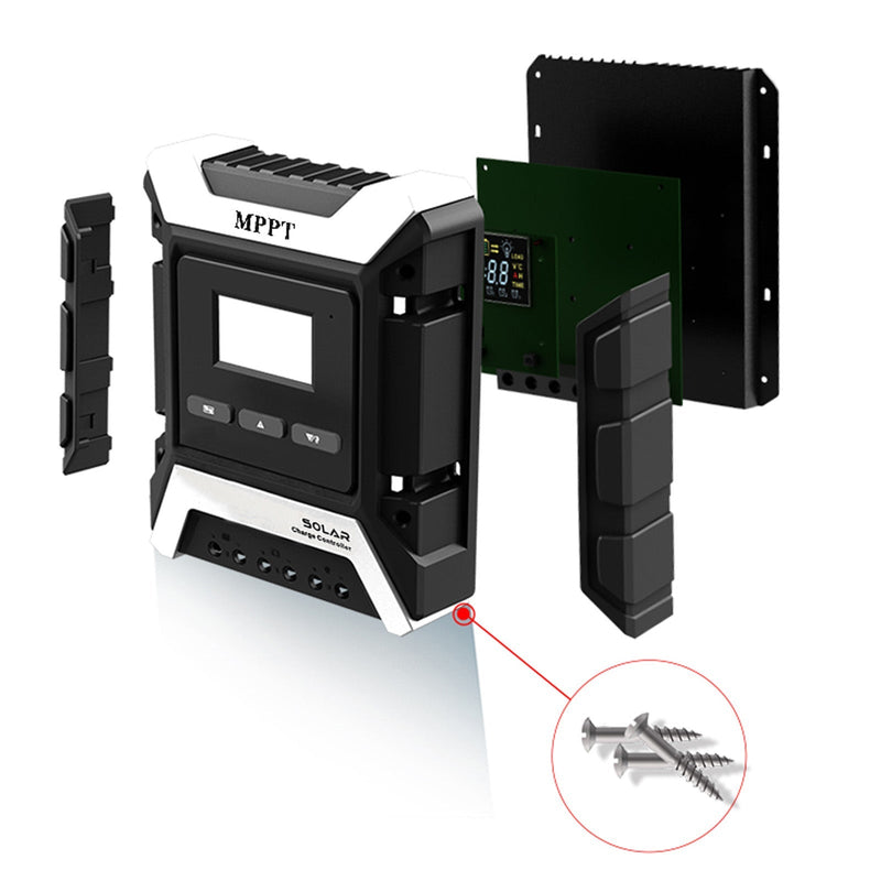 60A solcellsladdningsregulator med automatisk MPPT-teknik och LCD-färgskärm