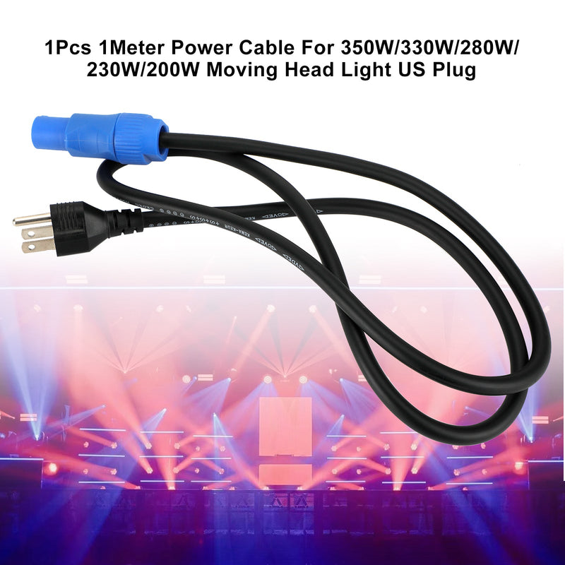 1 cable de alimentación de 1 metro para luz con cabezal móvil enchufe estadounidense de 350W/330W/280W/230W/200W