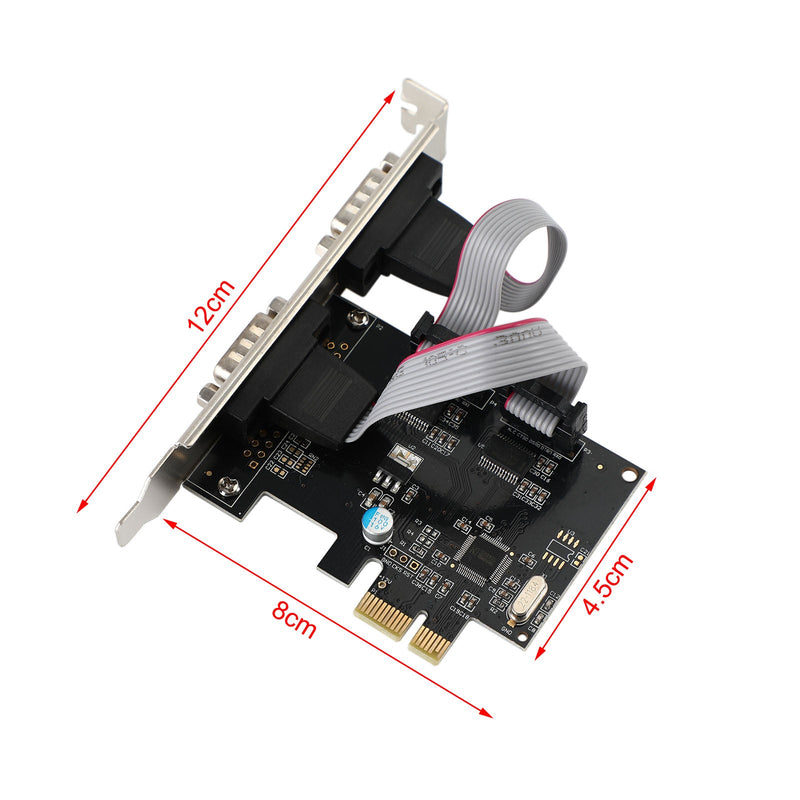 PCIE–RS232 Dual Serial WCH382 Chip PCI-Express Extender Board Adapter Card