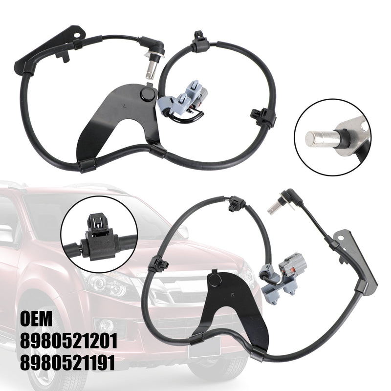 2 × sensor de velocidad de rueda ABS delantero L y R para Isuzu D-Max 2.5 Twin Turbo 2012-2019 Genérico