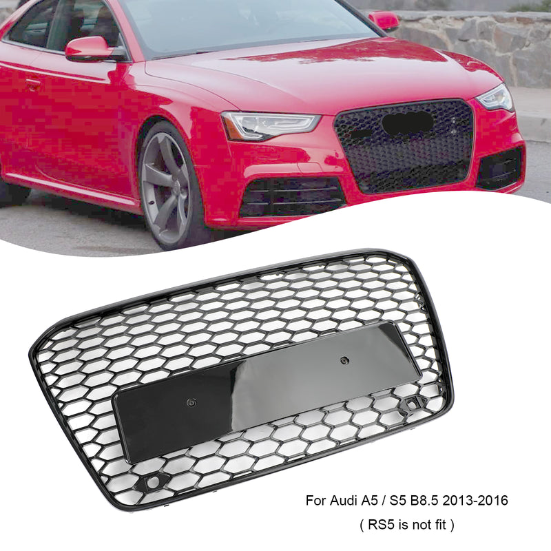Parrilla hexagonal estilo RS5 para parachoques delantero, compatible con Audi A5 S5 B8.5 2013-2016