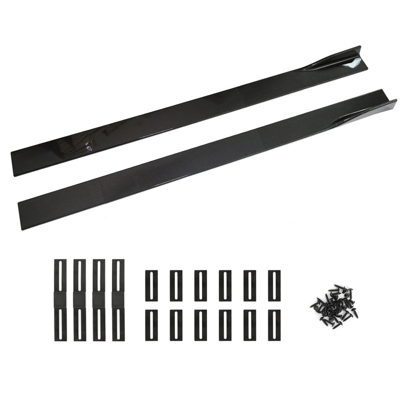 86,6" Universal Sideskjørt Extensions Rocker Panel Splitters Lip Carbon Look Generisk