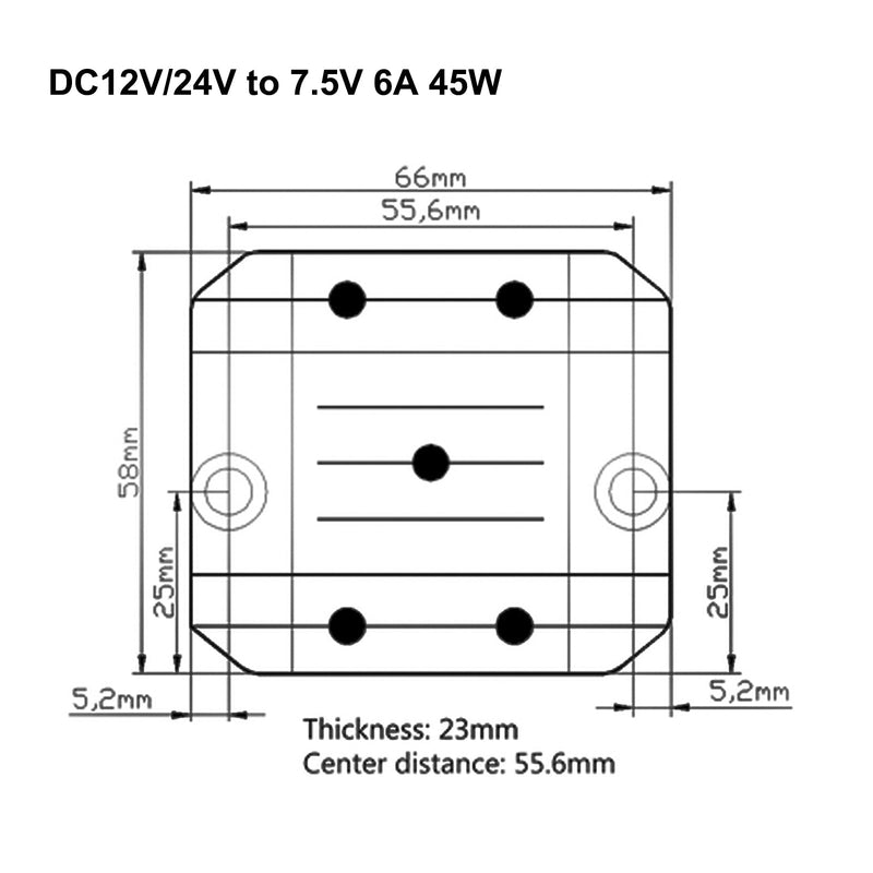 DC-jännitteensäätimen Buck-muunnin DC 12/24V - 7,5V 6A 45W Step Down Redducer