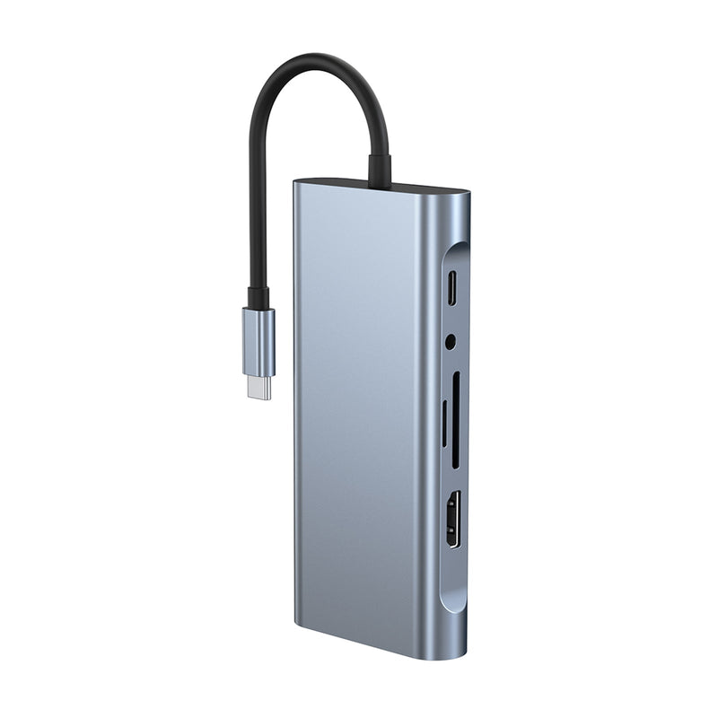 11 in 1 USB-C Type C HD -lähtö 4K USB 3.0 HD Adapter HUB -monitoimitelakka