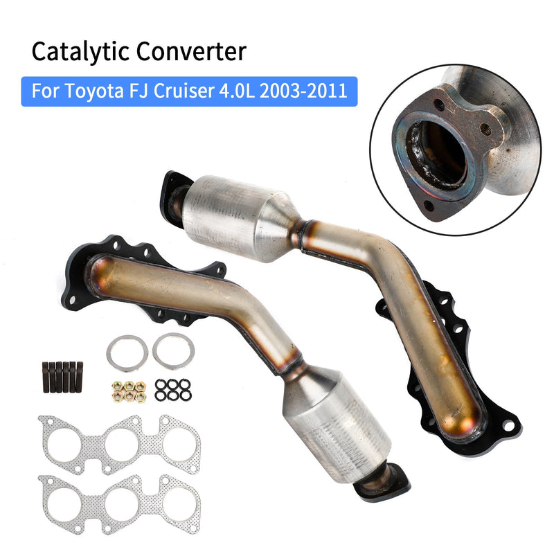 Ett par avgaskatalysatorer för 03-11 Toyota FJ Cruiser/4Runner/Tacoma 4.0L