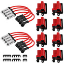 8x D581 quadratische Zündspulen Ultra High & Zündkerzenkabel 3859078 für GMC