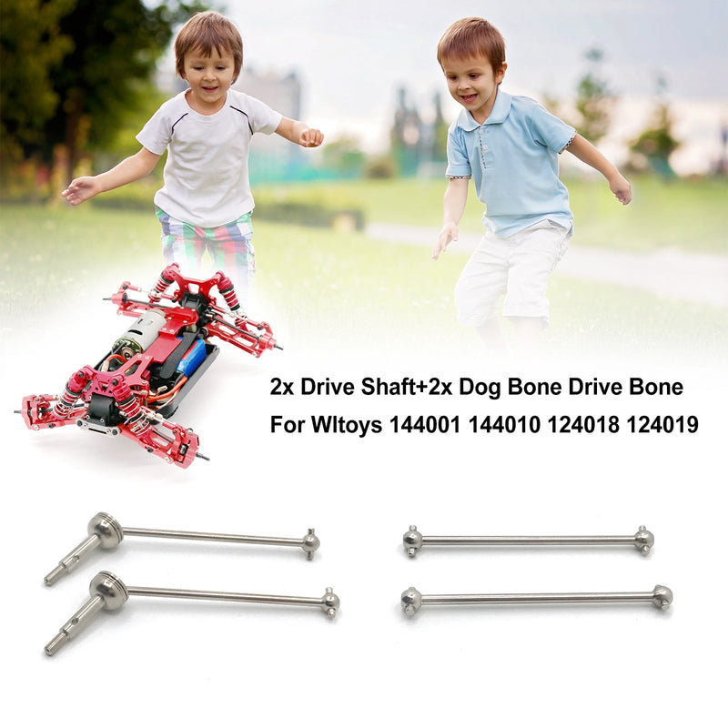 2x Antriebswelle+2x Hundeknochen Antrieb Knochen für Wltoys 144001 144010 124018 124019