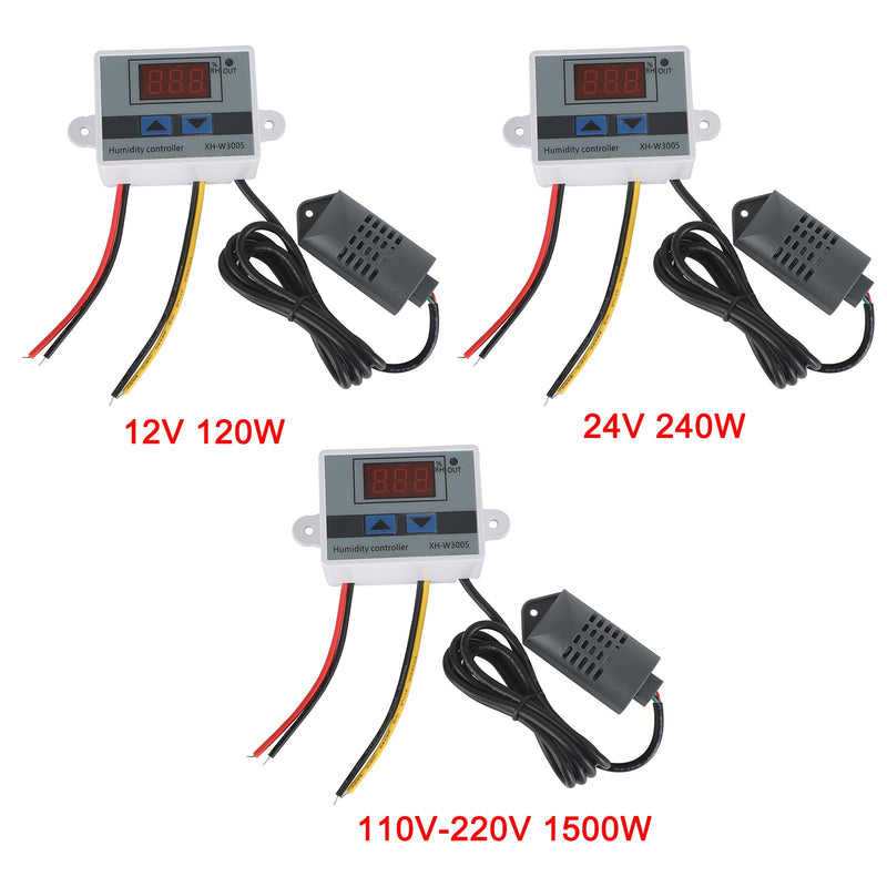 XH-W3005 12V 24V 110-220V digitaalinen kosteussäätimen kosteusmittarikytkin