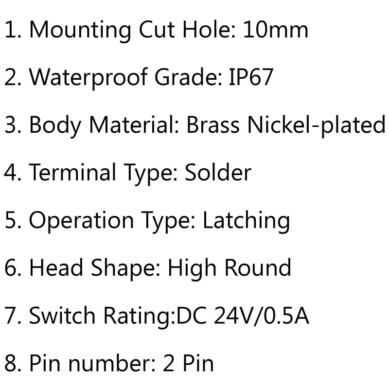 4 kpl Uusi minipainike SPST Momentary N/O OFF-ON kytkin 10mm musta autolle