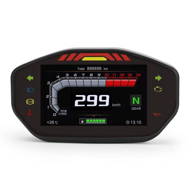 Universal-Motorrad-LCD-Drehzahl-Digitalanzeige Kilometerzähler Tachometer Hintergrundbeleuchtung generisch