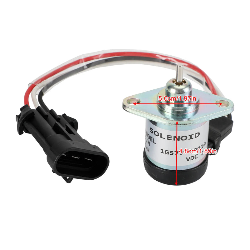 Solenoide de apagado de combustible de 3 terminales de 12 V para Kubota 1G577-60010 1G577-60011