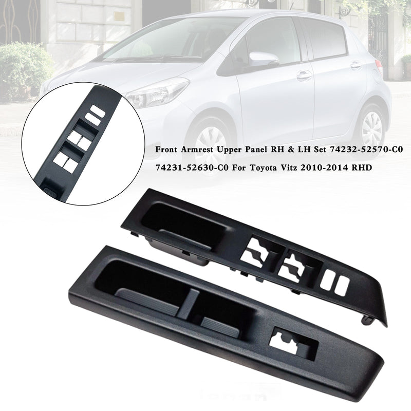 Toyota Vitz 2010-2014 RHD främre armstöd övre trim höger och vänster set