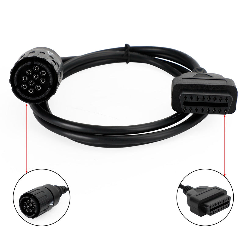 Conector do cabo BMW OBD2 cabo do scanner de diagnóstico da motocicleta 10 pinos a 16 pinos