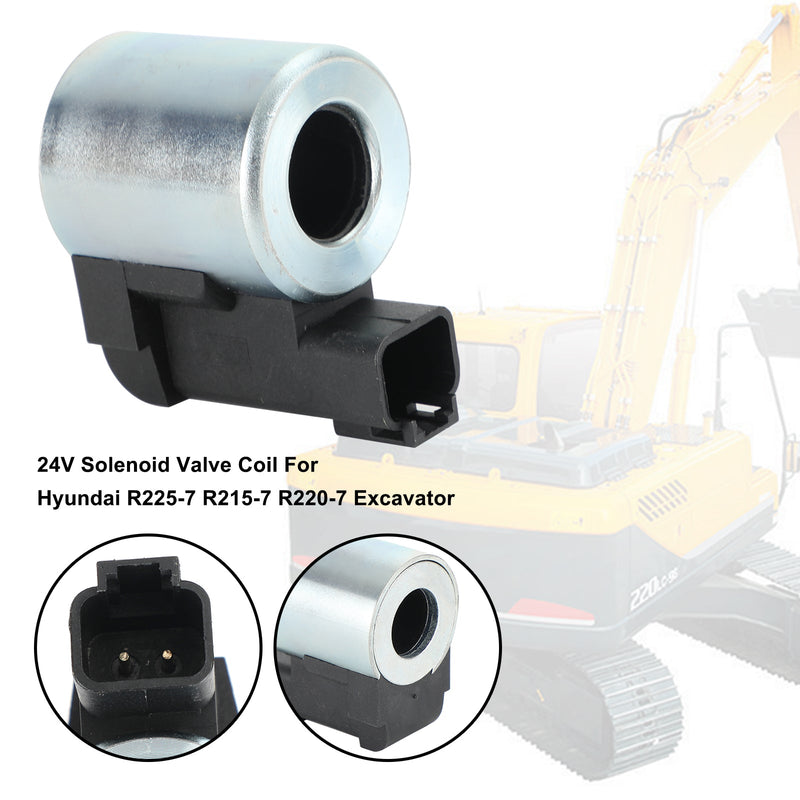 Bobina de válvula solenoide de 24V apta para excavadora Hyundai R225-7