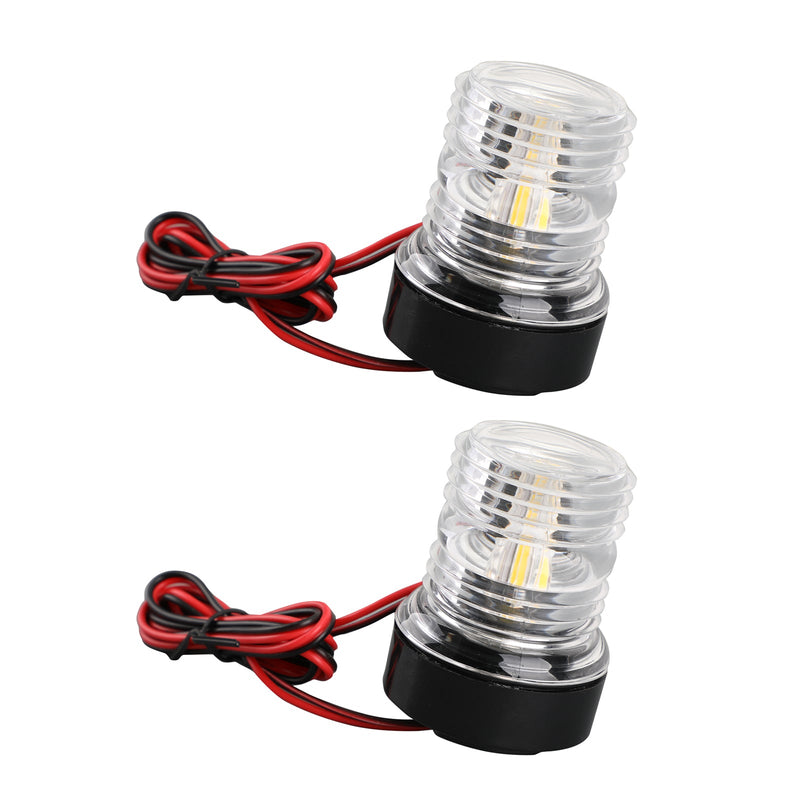 2 12V LED navigeringssignal Ljus Ankarskepp Rund Lampa för Marine Boat Yacht