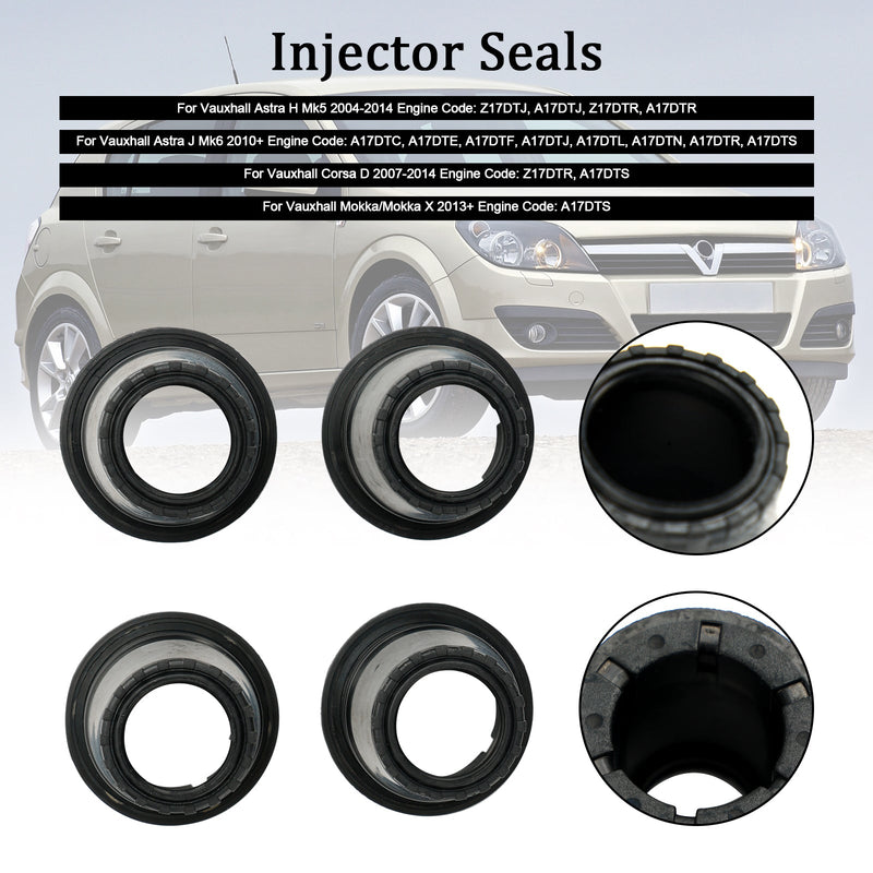 4 unidades de junta superior do injetor de combustível diesel para Vauxhall Astra H/J Corsa D Mokka 1.7