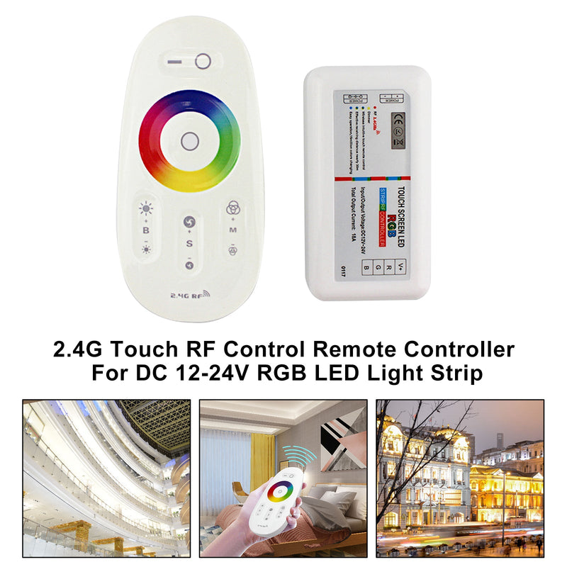 Control remoto de control RF táctil 2.4G para tira de luz LED RGB DC 12-24V