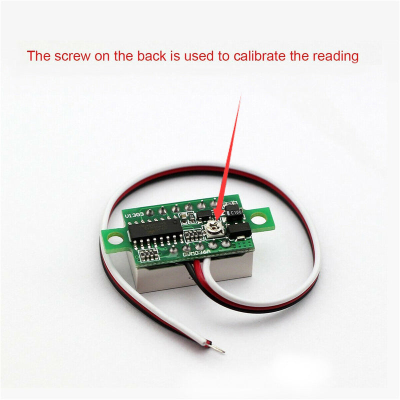 5x Mini DC 0-30V blå LED 3-digital display spänning voltmeter panel kalibrerbar