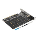 Placa de expansão do adaptador M.2 NVME SSD para PCI-E 4.0 X16 suporta PH44 2280 2242