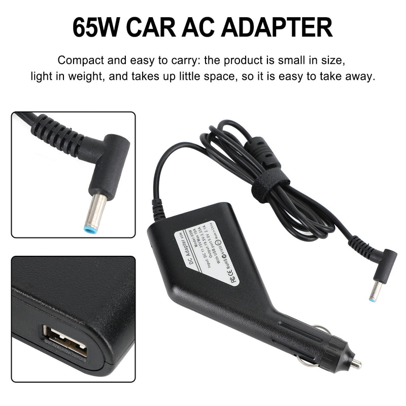 Carregador adaptador de energia para carro 65 W para notebook Dell 4,5 x 3,0 mm 19,5 V 3,33 A