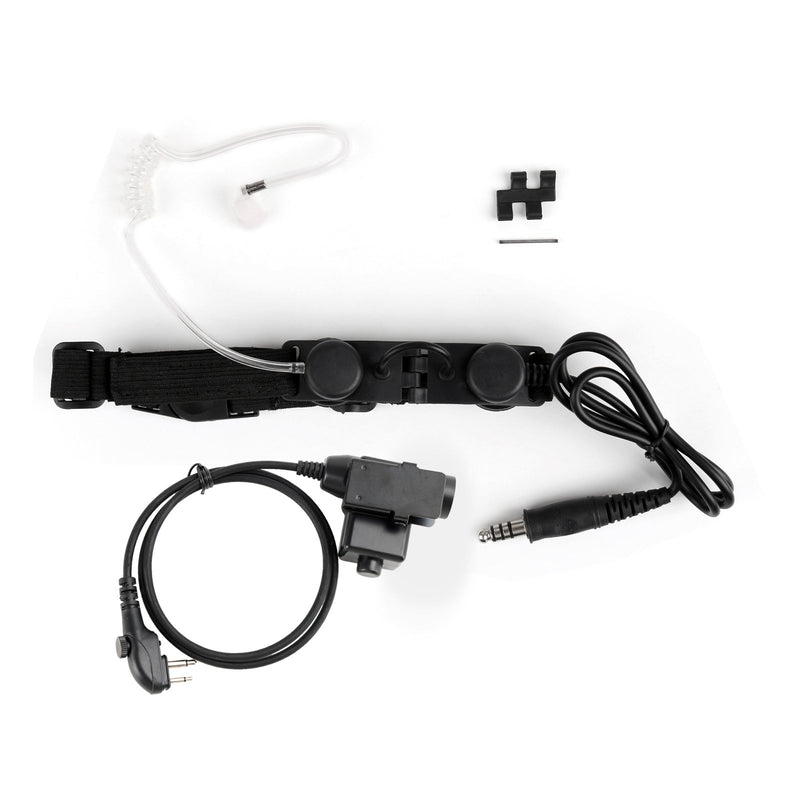 Auriculares ajustables con micrófono de garganta Z-Tactical para Hytera HYT TC-446S TC-500 TC-508