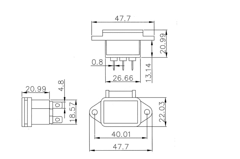 5kpl IEC320 C14 3-napainen ruuvikiinnitteisen pistorasian kansi 10A 250V veneelle AC-04C