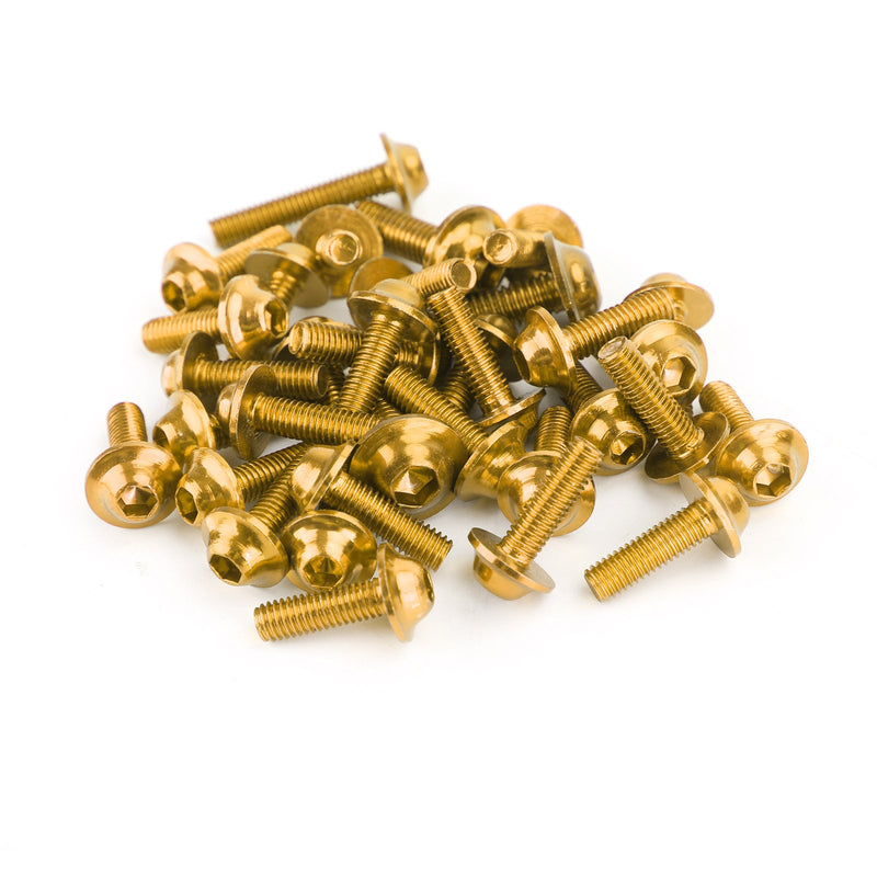 158pcs Motorradsportbike Windschutzscheibenverkleidungs Bolzen Kit Fastener Clip Schraube Gold