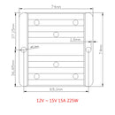 Vandtæt DC/DC konverter regulator 12V niveau op til 15V 15A 225W