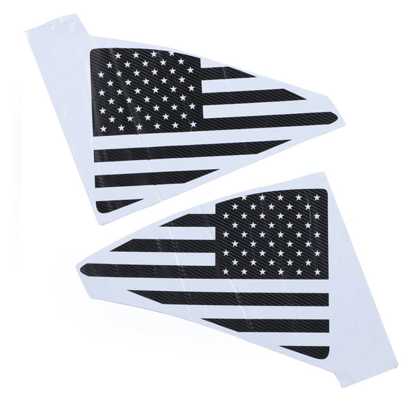 Guarnição da etiqueta da bandeira dos EUA do triângulo traseiro da janela do quarto para Camaro 2010-2015