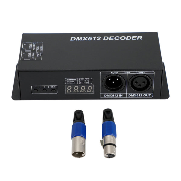 LED RGBW DMX 512 Controller Decoder Dimmer 4Kanäle 16A 4x4A Streifenlicht