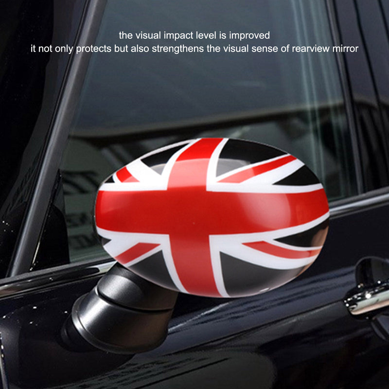 2019-2021 MINI Cooper F54 F55 F56 F57 F60 Union Jack UK Flag Spegelskydd för Svart/Rött Generic