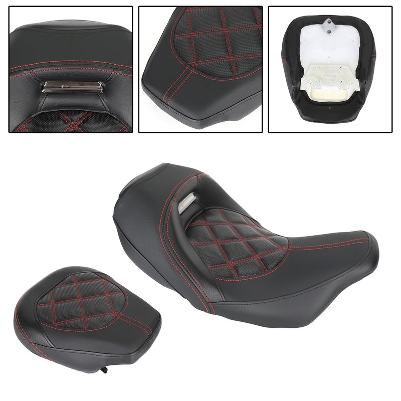 Assento do passageiro do motorista Red Fits Touring Cvo Electra Street Glide 09-23