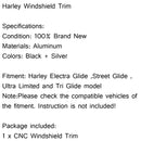 Černá CNC kapotáž čelního skla pro Harley Electra Street Glide 2014-2016 Generic