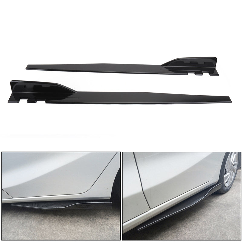 Par de faldones laterales negros brillantes para coche de 120cm, difusor divisor de balancín, alas genéricas