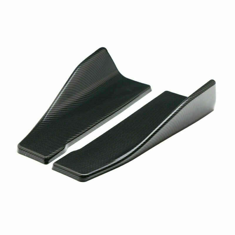 2 stycken 35 cm kjolspoiler bakläppsförlängning rocker splitter winglet wings carbon look generisk