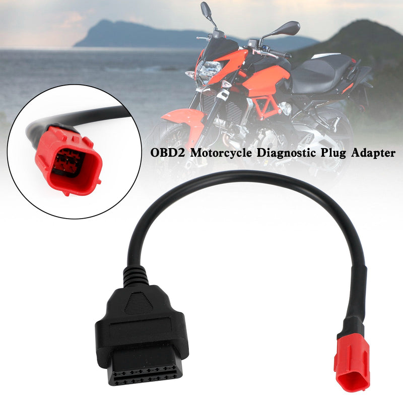 Honda 6 pins mannlig diagnosekabel til 16 pins adapter OBD2 motorsykkelkabel