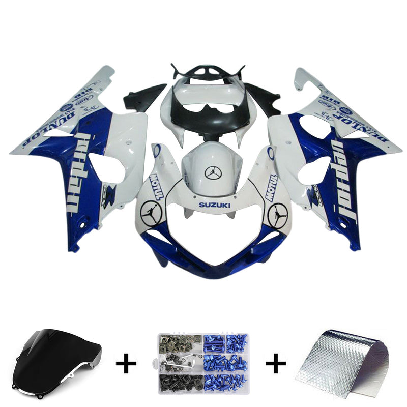 Amotopart Suzuki GSXR1000 2000-2002 K1 K2 kåpa Set Body Plast ABS