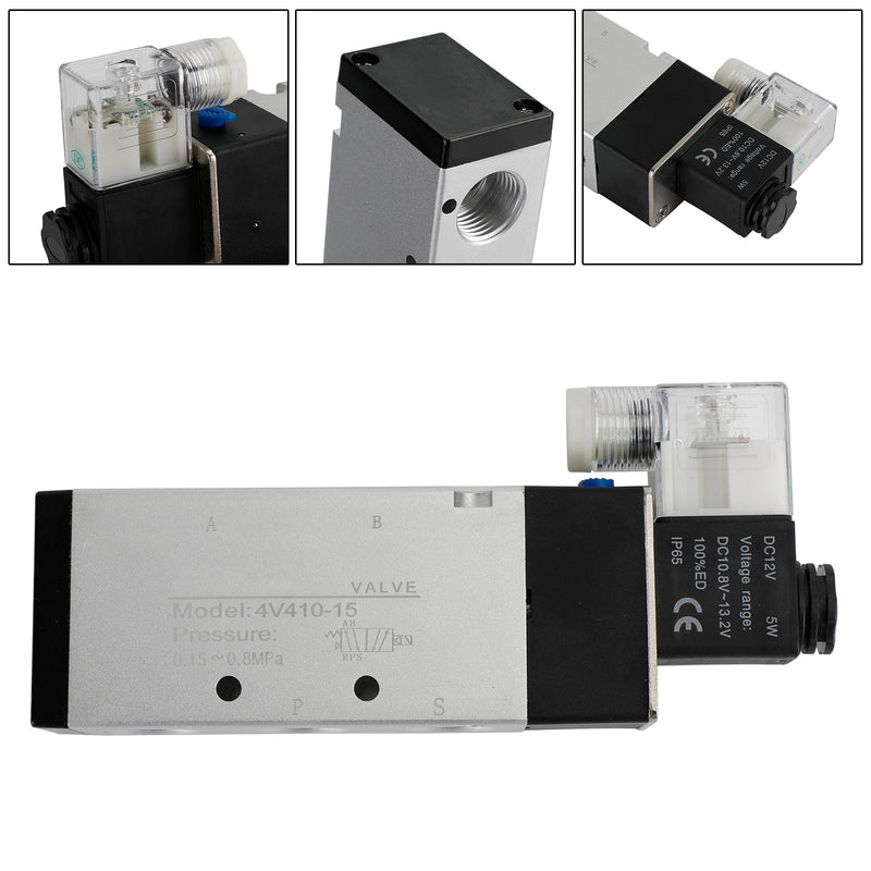 Pneumatyczny elektryczny zawór elektromagnetyczny 4V310-10 DC 12 V 2 pozycje 5 sposobów PT 1/2"