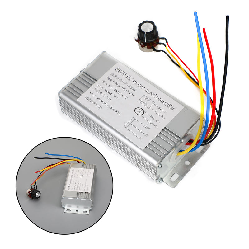 DC 12V 24V 36V 48V 70A 4000W DC Motor PWM Speed ​​​​Contrine Brush Motor Controller